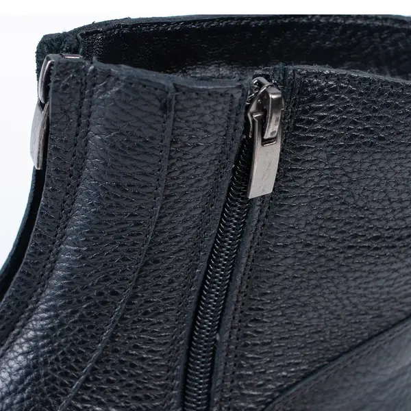 Женские ботинки черного цвета из натуральной кожи с натуральным мехом с 2 молниями 33000 Zshoes, ​бутик обуви
