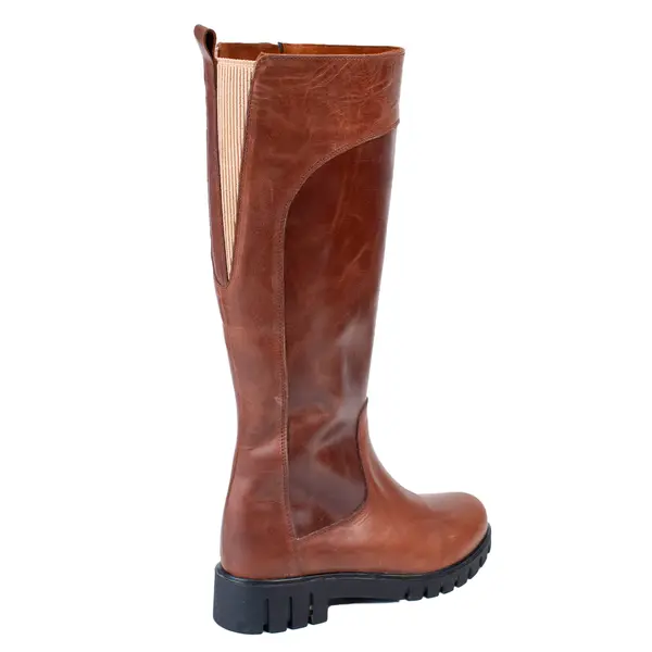 Женские сапоги коричневого цвета из натуральной кожи и натурального меха 45000 Zshoes, ​бутик обуви