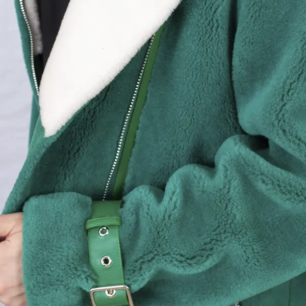 Дубленка зимняя зеленого цвета 43000 LeMaR store, бутик женской верхней одежды