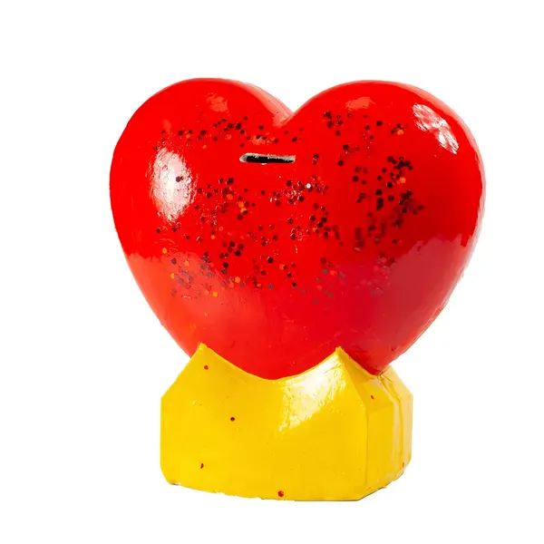 Копилка гипсовая "Сердце" с блестками 2000 Игрушкин мир, мягкие игрушки ручной работы