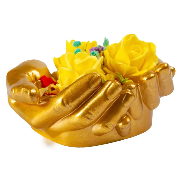 Набор Кашпо "Руки Давида"+ ароматизированное мыло в золотом цвете 3000 Сувениров Company, интернет-магазин сувениров и подарков