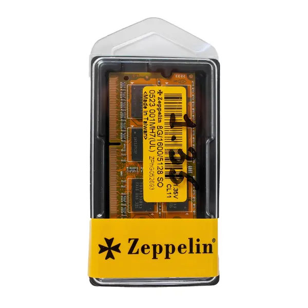 Оперативная память SODIMM DDR3 PC-12800 1600 MHz 8Gb ZEPPELIN 512x8,1.35V Gold PCB 2100 Pixel, компьютерный центр