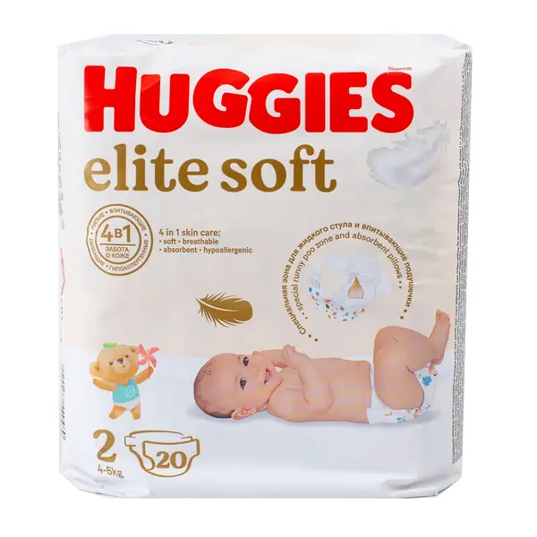 Подгузники Huggies Elite Soft 2 20 2874 Детский, магазин детской одежды и игрушек