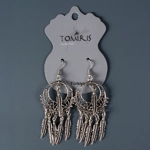 Серьги "Tomiris collection" с перышками 5000 Tomiris collection, отдел украшений в этническом стиле