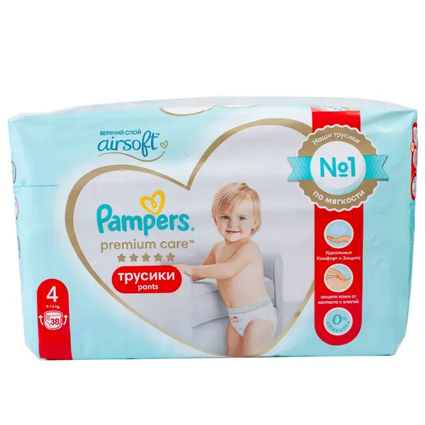 Трусики Pampers Premium care Pants Maxi 4 38 8126 Детский, магазин детской одежды и игрушек