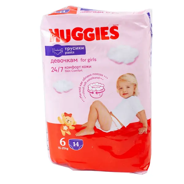 Трусики- подгузники Huggies для девочек 6 14 3843 Детский, магазин детской одежды и игрушек