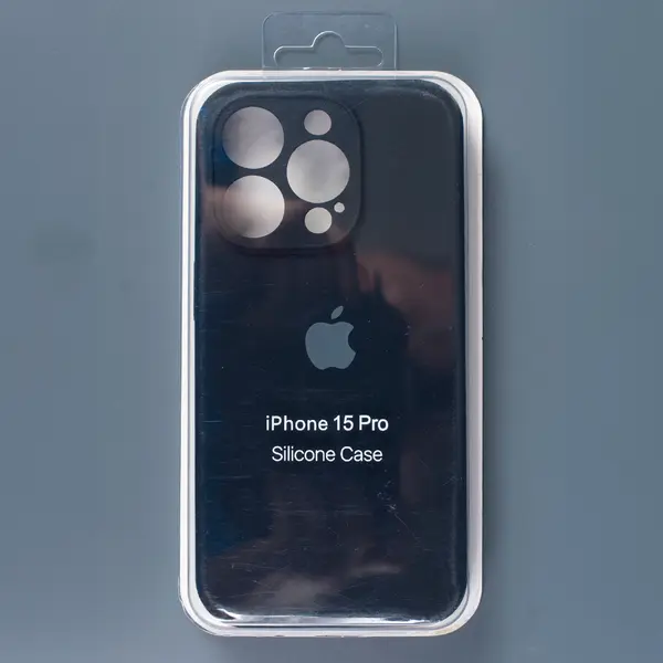 Чехол для смартфона iPhone 15 Pro черного цвета силикон 4990 Евросеть kz, магазин электронной техники
