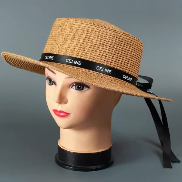 Шляпа соломенная женская с лентой 5500 Hat & Cap,бутик головных уборов