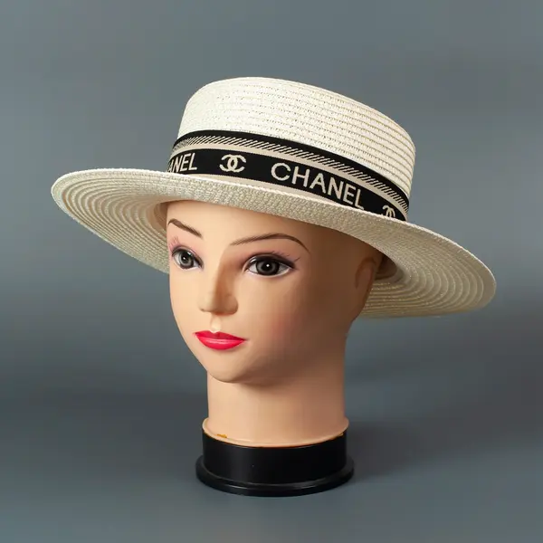 Шляпка соломенная женская белая 5500 Hat & Cap,бутик головных уборов