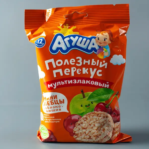 Хлебцы мультизлаковые Агуша вкус яблоко-вишня 30 гр 395 Kinder (магазин детских товаров)