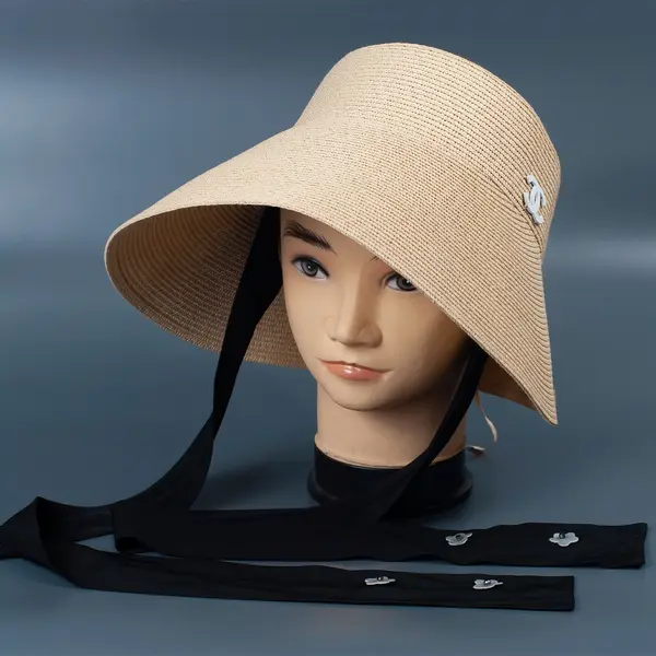 Шляпа 24-19 соломенная с лентами 8900 Hat & Cap,бутик головных уборов