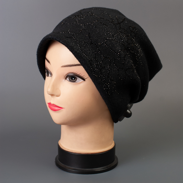 Конверт трикотажный с люриксом черный Helga Brand 17000 Hat & Cap,бутик головных уборов