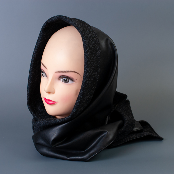 Косынка кожаная на кнопке 22500 Hat & Cap,бутик головных уборов