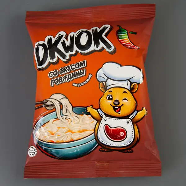 OkWok лапша быстрого приготовления со вкусом говядины по-домашнему 90гр/40шт/Р2006 315 Союз, сеть супермаркетов