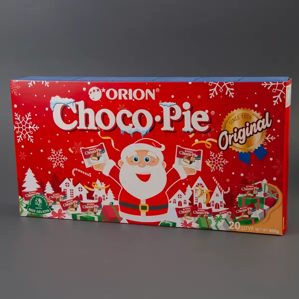 Печенье с зефирной начинкой Чокопай Choco Pie Новогодняя коллекция 20шт 1670 Союз, сеть супермаркетов